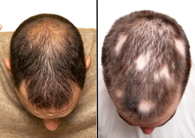 Confronto tra alopecia androgenetica e alopecia areata